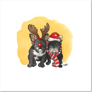 French Bulldogs Christmas Posters and Art